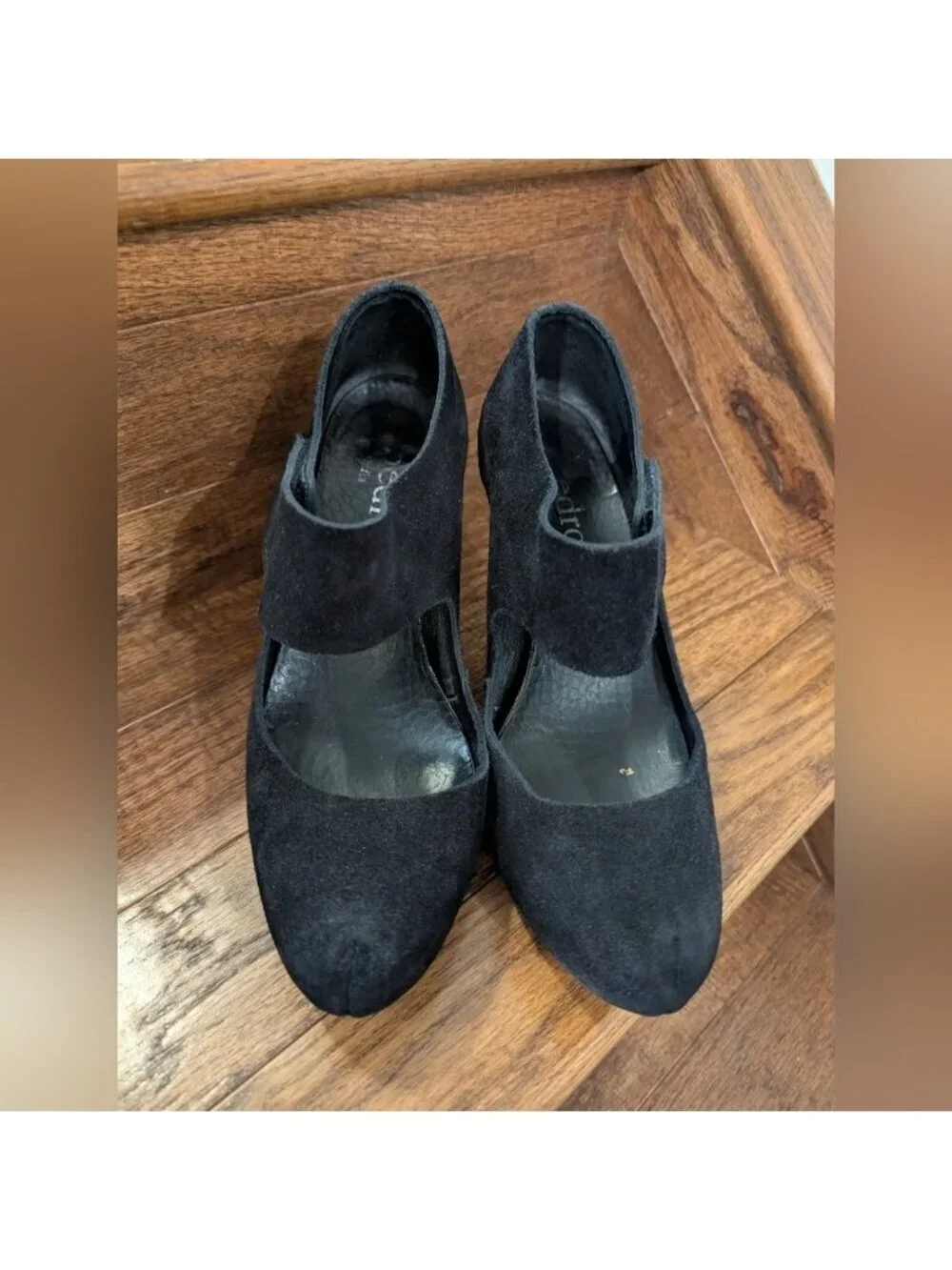 Pedro Garcia Mary Jane Black Suede Heels Eu Size 40 Approx 9-9.5 US